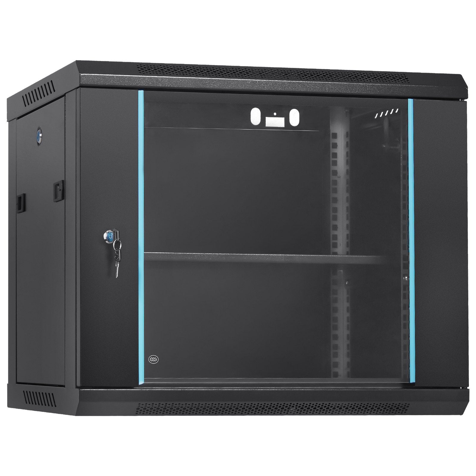 9U Wall Mount Network Server Cabinet, 39.37 cm Deep, Server Rack Cabinet Enclosure, 90.7 kg Max. V952-WLJJGHBL9U1552RC3V0