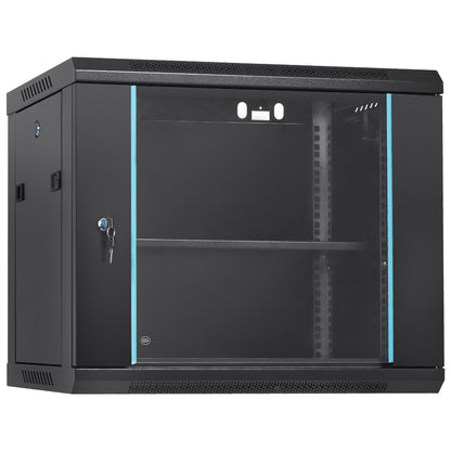 9U Wall Mount Network Server Cabinet, 39.37 cm Deep, Server Rack Cabinet Enclosure, 90.7 kg Max. V952-WLJJGHBL9U1552RC3V0