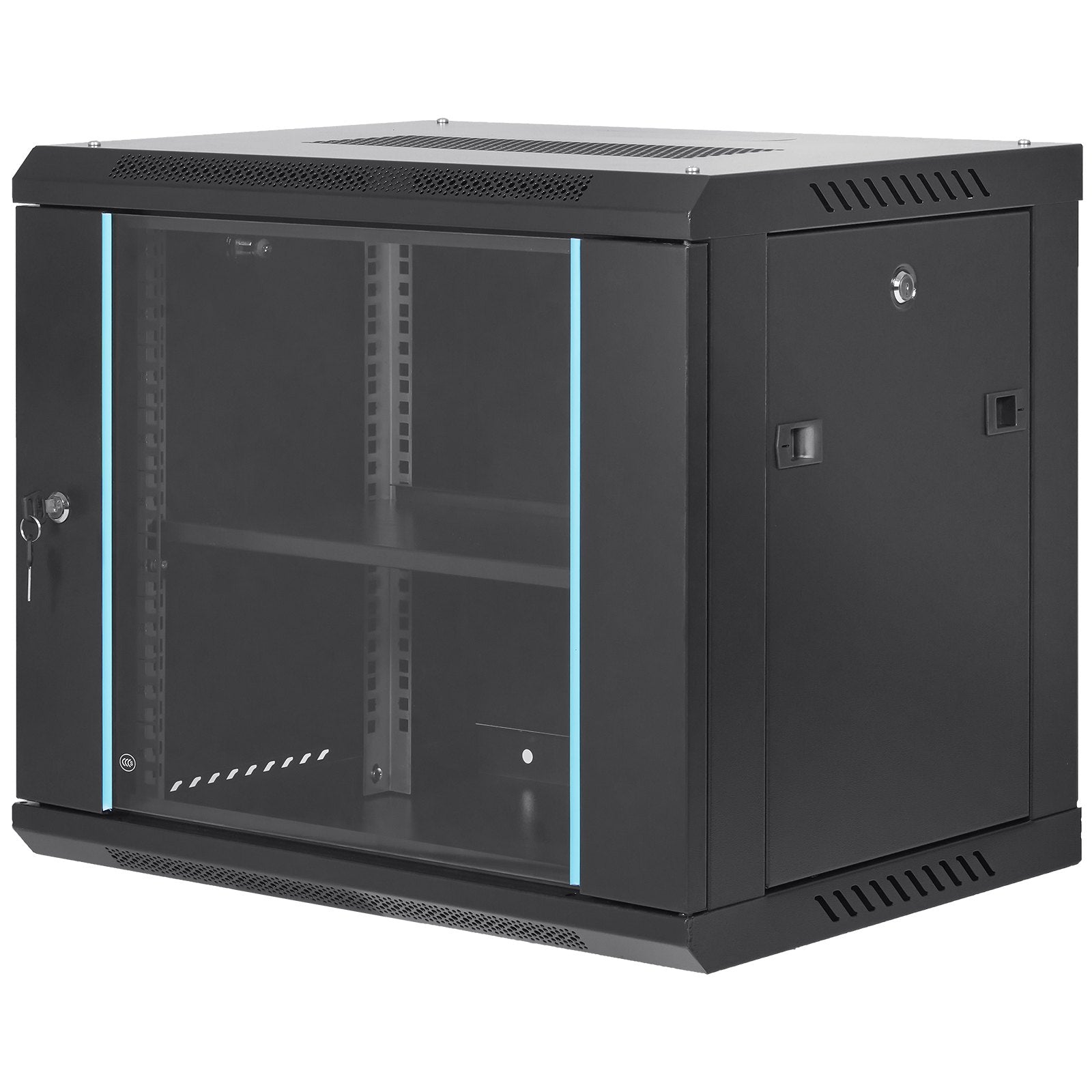 9U Wall Mount Network Server Cabinet, 39.37 cm Deep, Server Rack Cabinet Enclosure, 90.7 kg Max. V952-WLJJGHBL9U1552RC3V0