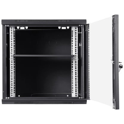 9U Wall Mount Network Server Cabinet, 39.37 cm Deep, Server Rack Cabinet Enclosure, 90.7 kg Max. V952-WLJJGHBL9U1552RC3V0