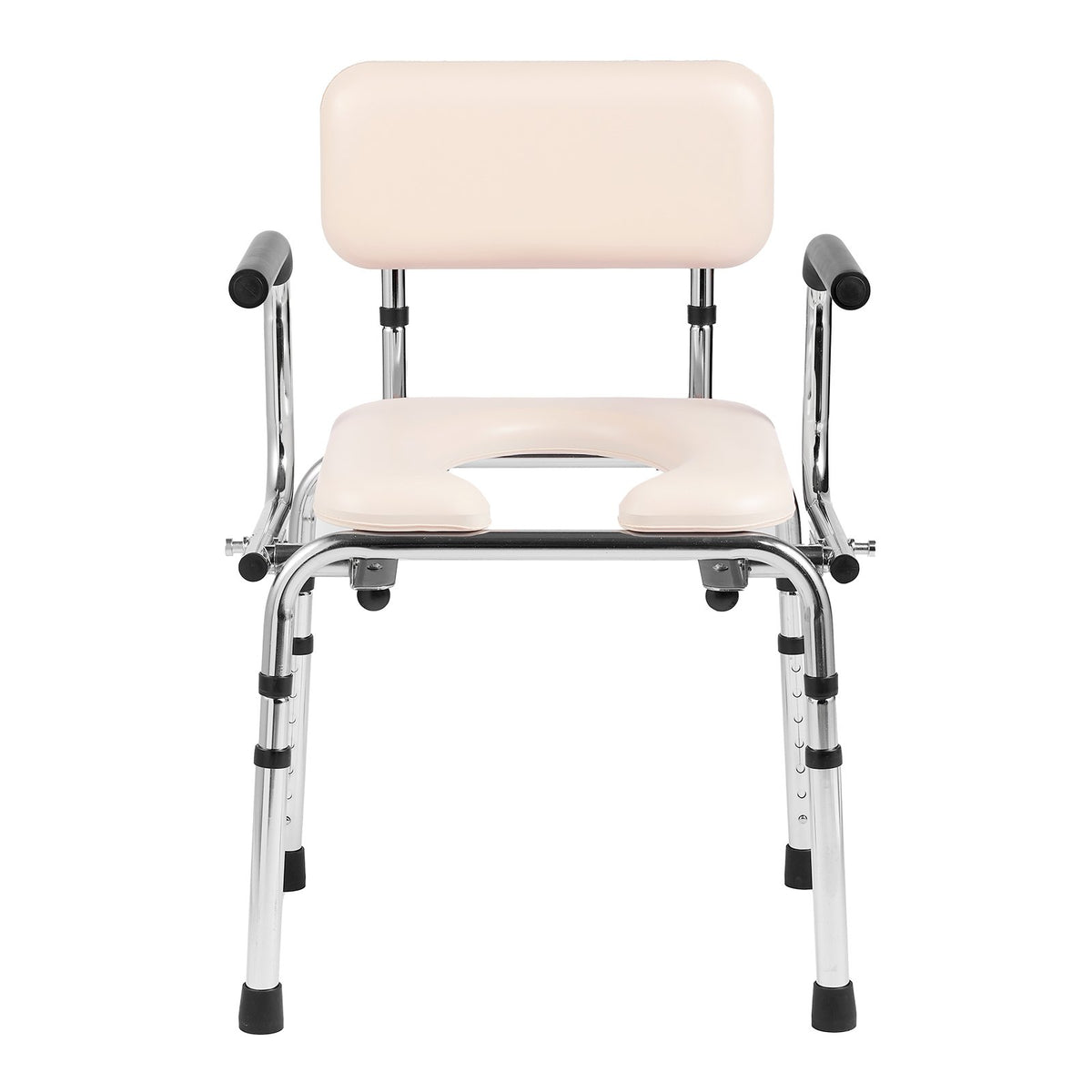 Commode Chair, Bedside Commode with Padded Seat, Drop-Down Arms, 7-Level Adjustable Height, 5.8L Removable V952-WLKBS350BGRZ6CIGBV0