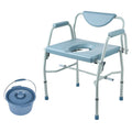 Commode Chair, Bedside Commode with Drop-Down Arms and Detachable Backrest, 5-Level Adjustable Height, 7L V952-WLKBSGYZD1009SMAXV0