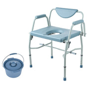 Commode Chair, Bedside Commode with Drop-Down Arms and Detachable Backrest, 5-Level Adjustable Height, 7L V952-WLKBSGYZD1009SMAXV0