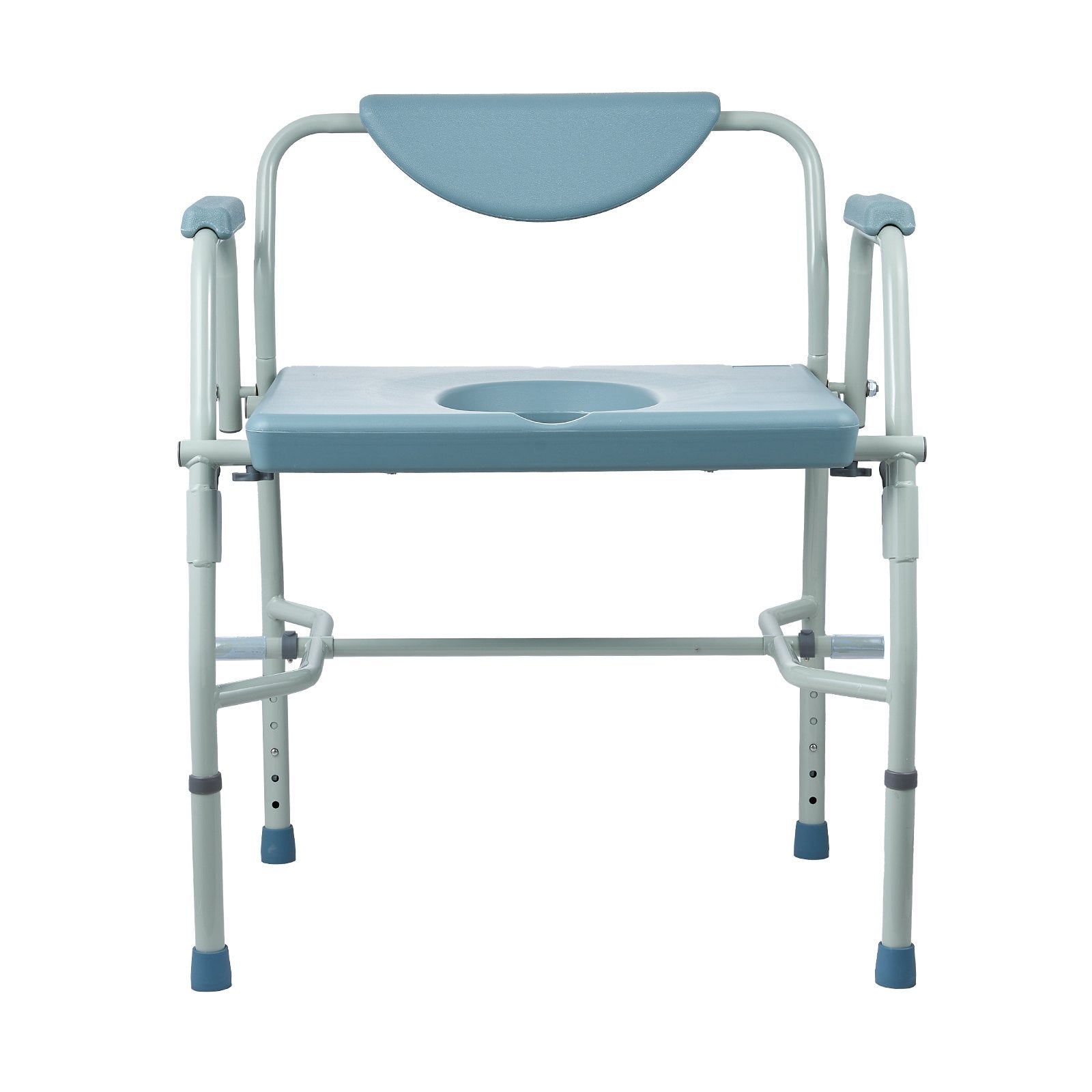 Commode Chair, Bedside Commode with Drop-Down Arms and Detachable Backrest, 5-Level Adjustable Height, 7L V952-WLKBSGYZD1009SMAXV0