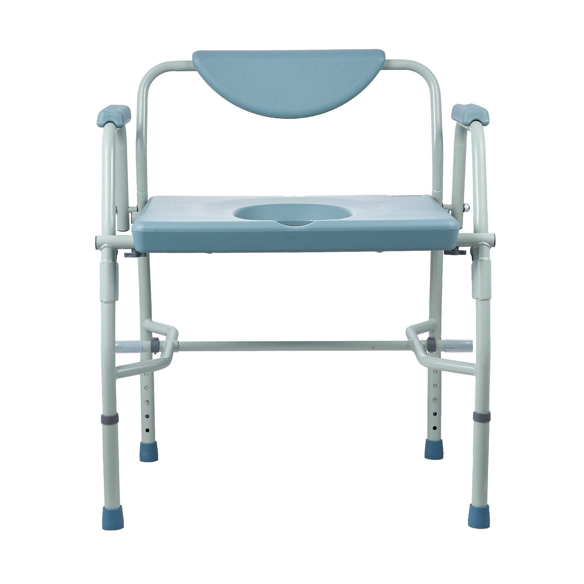 Commode Chair, Bedside Commode with Drop-Down Arms and Detachable Backrest, 5-Level Adjustable Height, 7L V952-WLKBSGYZD1009SMAXV0
