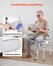 Bedside Commode Chair, 227 kg Capacity, 4-in-1 Portable Toilet and Raised Toilet Seat with Padded Seat & V952-WLKBSLRZD500Y4MTK001V0