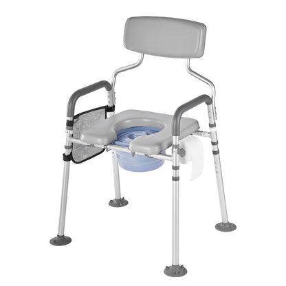 Bedside Commode Chair, 227 kg Capacity, 4-in-1 Portable Toilet and Raised Toilet Seat with Padded Seat & V952-WLKBSLRZD500Y4MTK001V0