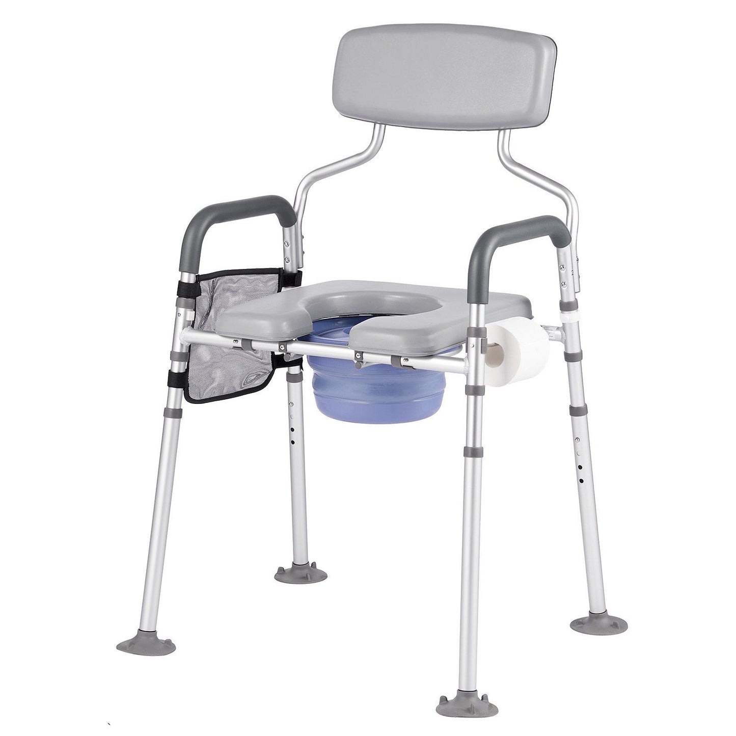 Bedside Commode Chair, 227 kg Capacity, 4-in-1 Portable Toilet and Raised Toilet Seat with Padded Seat & V952-WLKBSLRZD500Y4MTK001V0