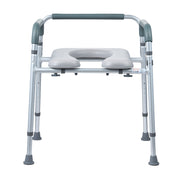Commode Chair, Bedside Commode with Padded Seat and Arms, 7-Level Adjustable Height, 5.8L Removable Bucket, V952-WLLGS350BLRZ8J6E0V0