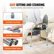 Commode Chair, Bedside Commode with Wider Toilet Seat, 7-Level Adjustable Height, 5.8L Removable Bucket, Easy V952-WLLGSGMTZQSZUX19CV0