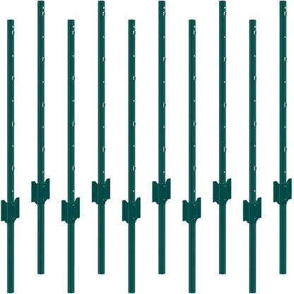 3 Feet Fence Post, 10 Pack U-Channel Heavy Duty Metal Fence Posts, Sturdy Steel Fence Stakes for Garden Yard, V952-WLLZJSK3YC10X2TT5V0