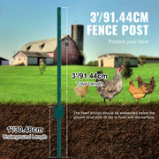 3 Feet Fence Post, 10 Pack U-Channel Heavy Duty Metal Fence Posts, Sturdy Steel Fence Stakes for Garden Yard, V952-WLLZJSK3YC10X2TT5V0