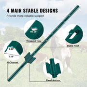 3 Feet Fence Post, 10 Pack U-Channel Heavy Duty Metal Fence Posts, Sturdy Steel Fence Stakes for Garden Yard, V952-WLLZJSK3YC10X2TT5V0