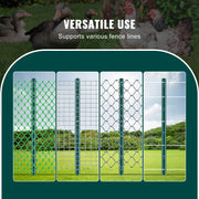 3 Feet Fence Post, 10 Pack U-Channel Heavy Duty Metal Fence Posts, Sturdy Steel Fence Stakes for Garden Yard, V952-WLLZJSK3YC10X2TT5V0
