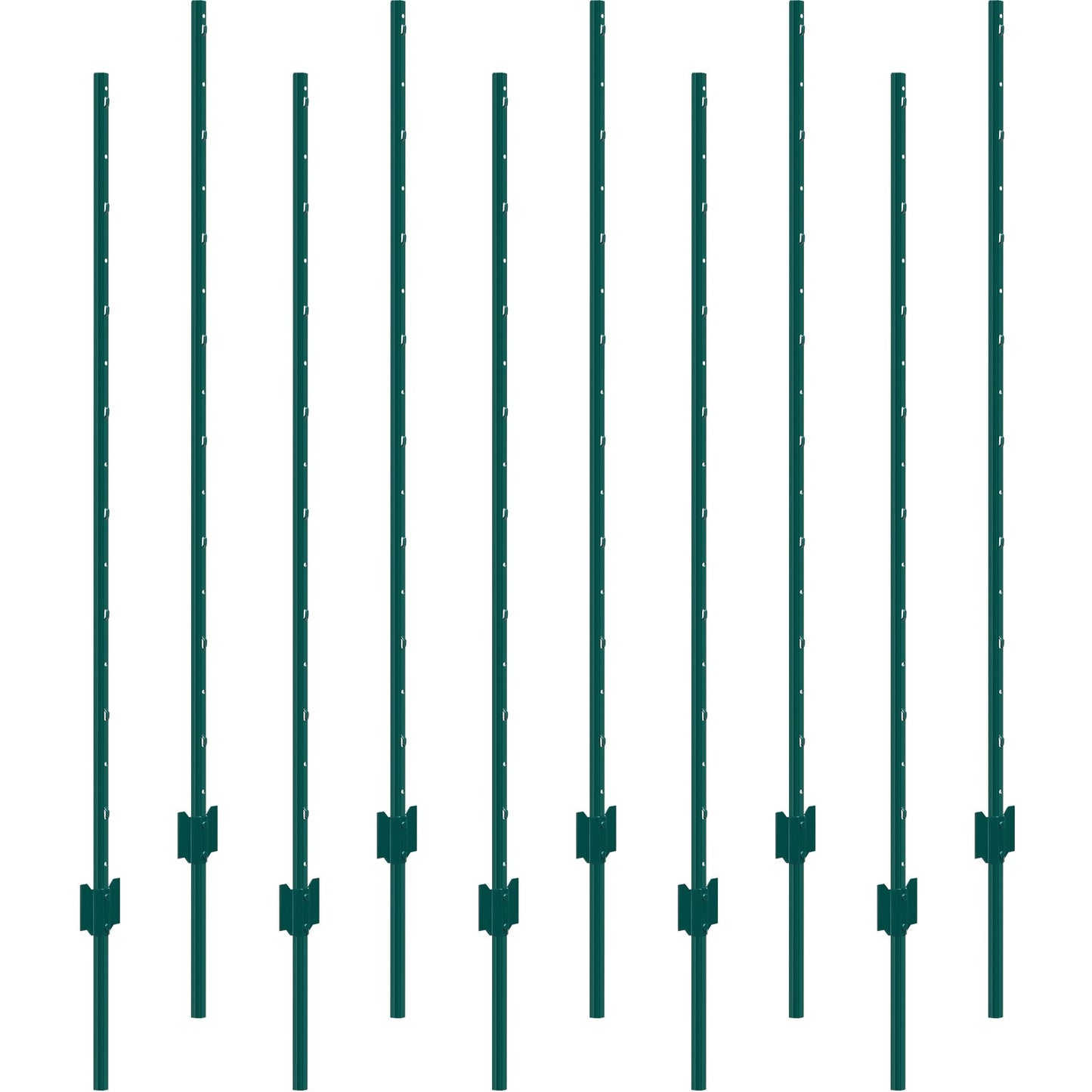 5 Feet Fence Post 10 Pack T-Post Heavy Duty Metal Fence Posts Green V952-WLLZJSK5YC10LFG33V0