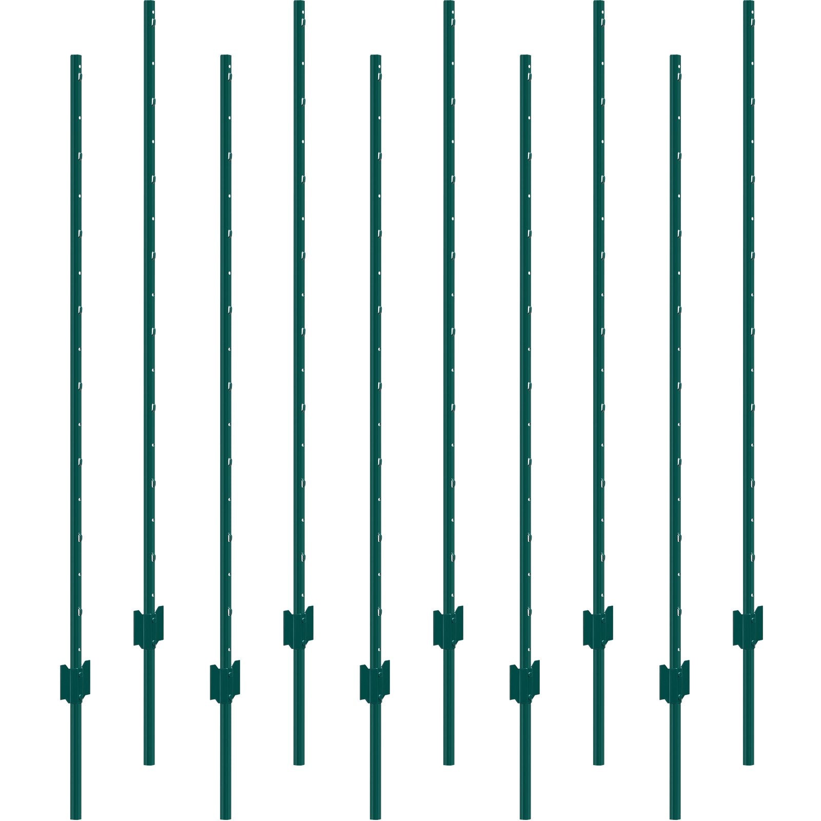 5 Feet Fence Post 10 Pack T-Post Heavy Duty Metal Fence Posts Green V952-WLLZJSK5YC10LFG33V0