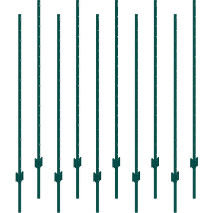 5 Feet Fence Post 10 Pack T-Post Heavy Duty Metal Fence Posts Green V952-WLLZJSK5YC10LFG33V0