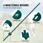 5 Feet Fence Post 10 Pack T-Post Heavy Duty Metal Fence Posts Green V952-WLLZJSK5YC10LFG33V0