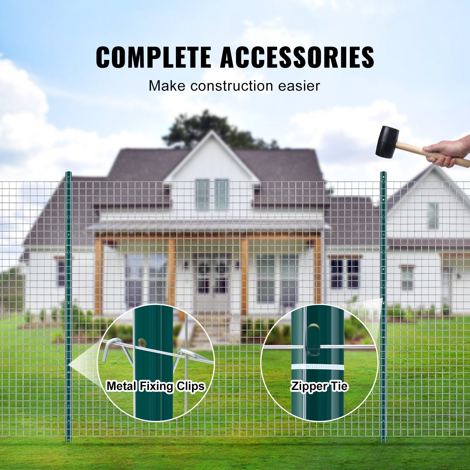 5 Feet Fence Post 10 Pack T-Post Heavy Duty Metal Fence Posts Green V952-WLLZJSK5YC10LFG33V0