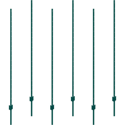 6 Feet Fence Post 6 Pack T-Post Heavy Duty Metal Fence Posts Green V952-WLLZJSK6JZ6Y7M4FOV0