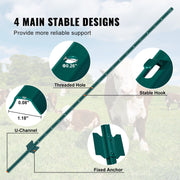 6 Feet Fence Post 6 Pack T-Post Heavy Duty Metal Fence Posts Green V952-WLLZJSK6JZ6Y7M4FOV0
