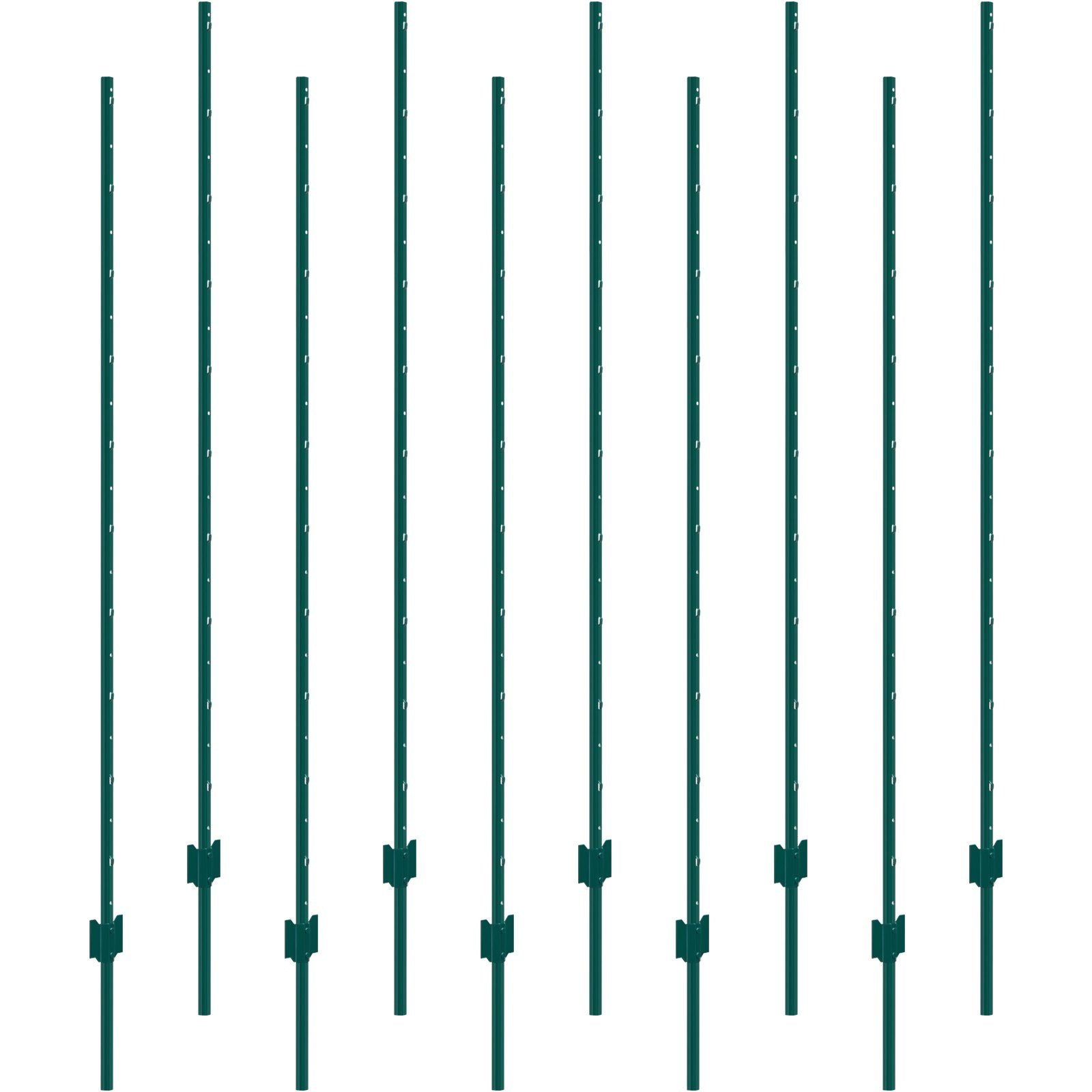 6 Feet Fence Post, 10 Pack U-Channel Heavy Duty Metal Fence Posts, Sturdy Steel Fence Stakes for Garden Yard, V952-WLLZJSK6YC10EWSGIV0