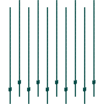 6 Feet Fence Post, 10 Pack U-Channel Heavy Duty Metal Fence Posts, Sturdy Steel Fence Stakes for Garden Yard, V952-WLLZJSK6YC10EWSGIV0