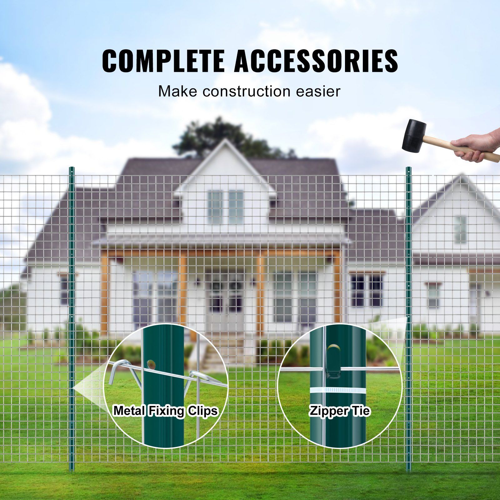 6 Feet Fence Post, 10 Pack U-Channel Heavy Duty Metal Fence Posts, Sturdy Steel Fence Stakes for Garden Yard, V952-WLLZJSK6YC10EWSGIV0