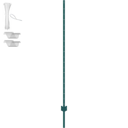 6 Feet Fence Post, 10 Pack U-Channel Heavy Duty Metal Fence Posts, Sturdy Steel Fence Stakes for Garden Yard, V952-WLLZJSK6YC10EWSGIV0