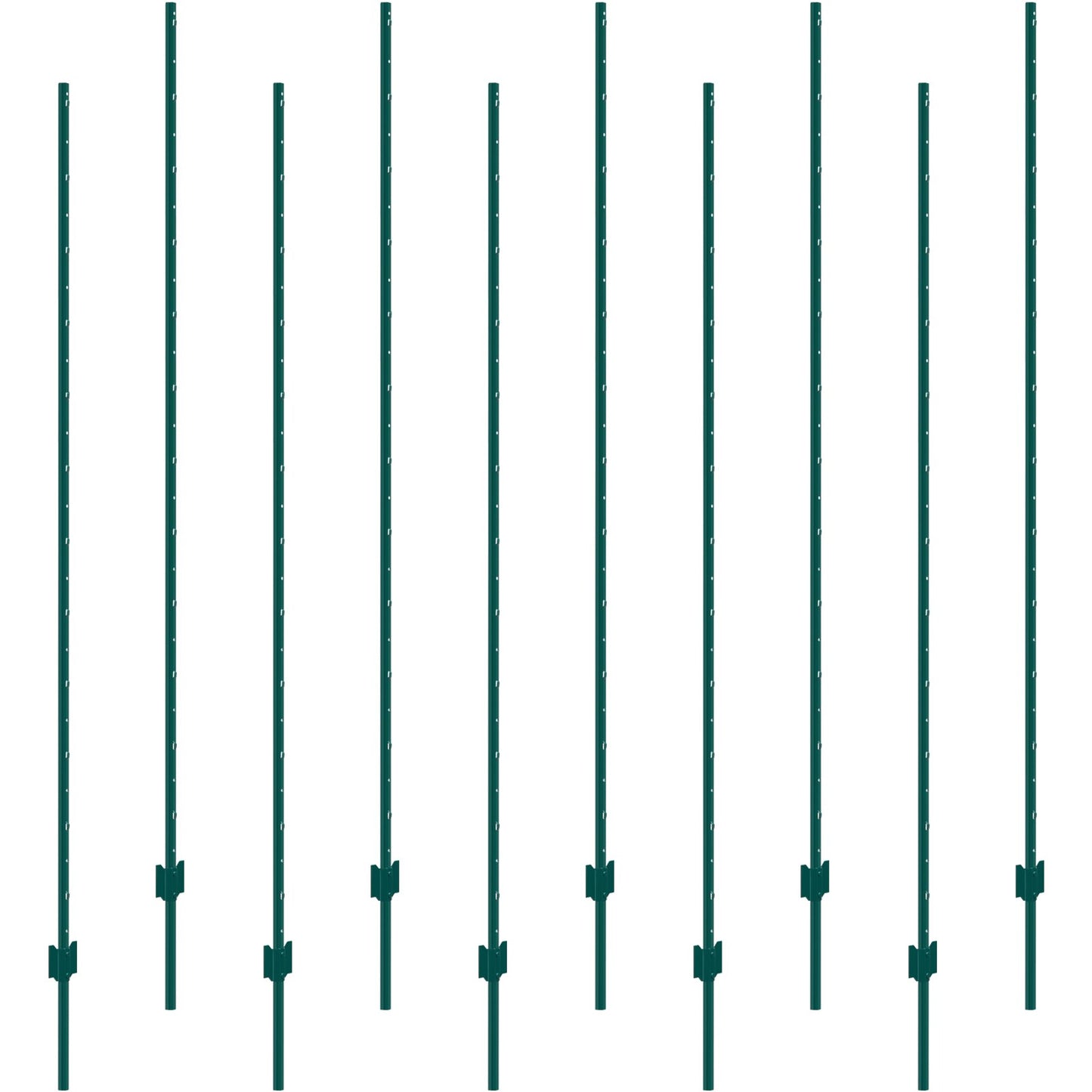 7 Feet Fence Post, 10 Pack U-Channel Heavy Duty Metal Fence Posts, Sturdy Steel Fence Stakes for Garden Yard, V952-WLLZJSK7YC103JD9JV0