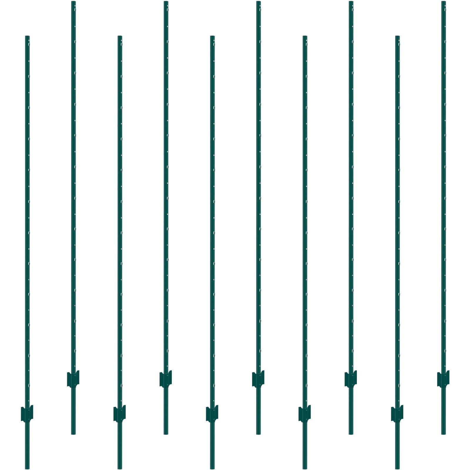 7 Feet Fence Post, 10 Pack U-Channel Heavy Duty Metal Fence Posts, Sturdy Steel Fence Stakes for Garden Yard, V952-WLLZJSK7YC103JD9JV0
