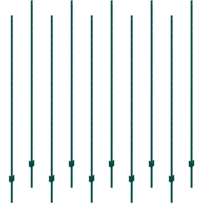 7 Feet Fence Post, 10 Pack U-Channel Heavy Duty Metal Fence Posts, Sturdy Steel Fence Stakes for Garden Yard, V952-WLLZJSK7YC103JD9JV0