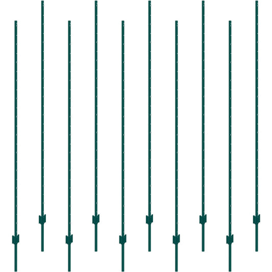 7 Feet Fence Post, 10 Pack U-Channel Heavy Duty Metal Fence Posts, Sturdy Steel Fence Stakes for Garden Yard, V952-WLLZJSK7YC103JD9JV0