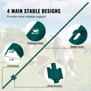 7 Feet Fence Post, 10 Pack U-Channel Heavy Duty Metal Fence Posts, Sturdy Steel Fence Stakes for Garden Yard, V952-WLLZJSK7YC103JD9JV0