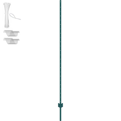 7 Feet Fence Post, 10 Pack U-Channel Heavy Duty Metal Fence Posts, Sturdy Steel Fence Stakes for Garden Yard, V952-WLLZJSK7YC103JD9JV0