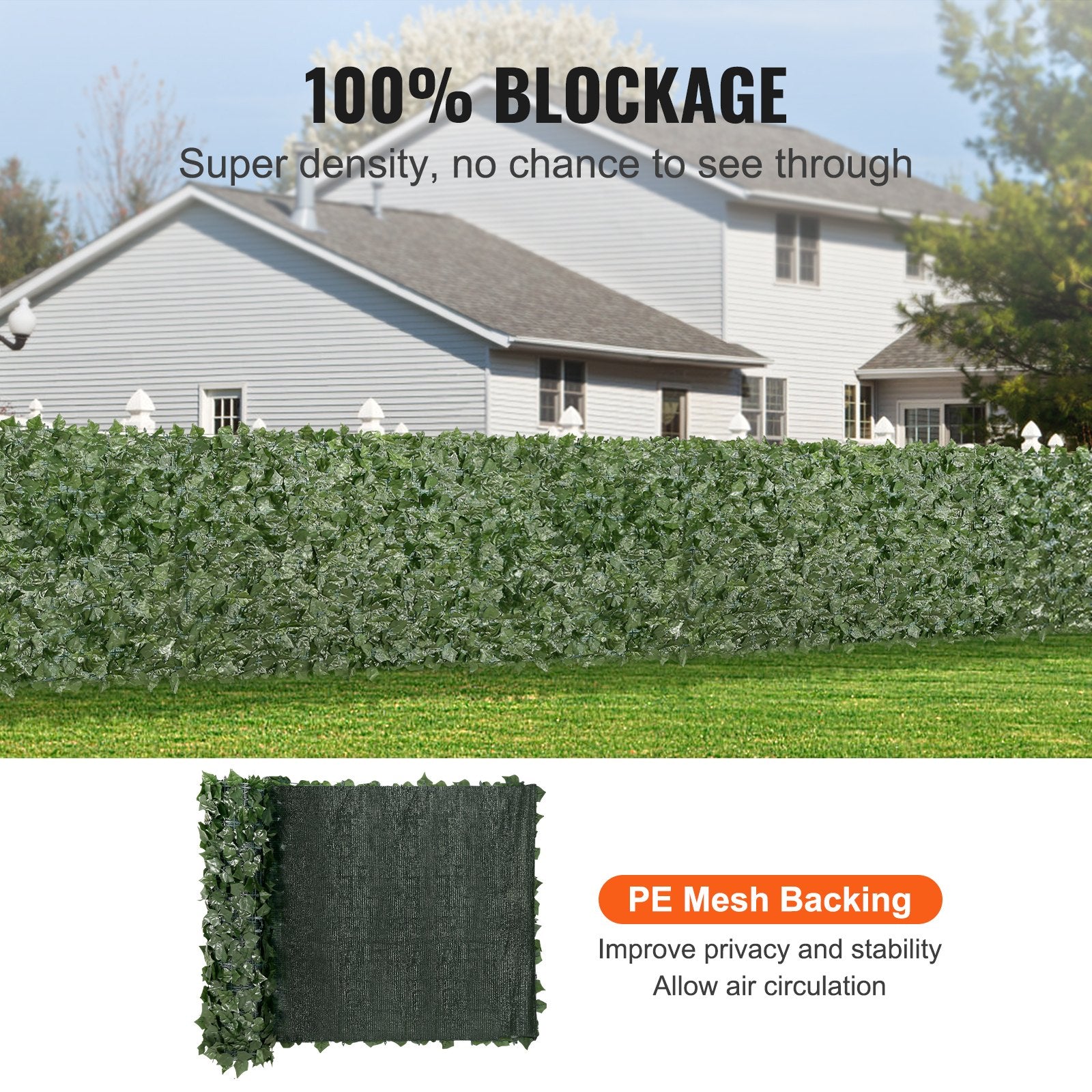 Ivy Privacy Fence, 990 x 2490 mm Artificial Green Wall Screen, Greenery Ivy Fence with Mesh Cloth Backing and V952-WLSRZZWQ1J391EPVKV0