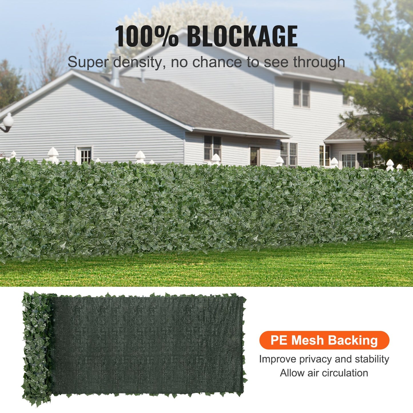 Ivy Privacy Fence, 39 x 158in Artificial Green Wall Screen, Greenery Ivy Fence with Mesh Cloth Backing and V952-WLSRZZWQ1J39NK3IBV0