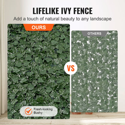 Ivy Privacy Fence, 39 x 158in Artificial Green Wall Screen, Greenery Ivy Fence with Mesh Cloth Backing and V952-WLSRZZWQ1J39NK3IBV0