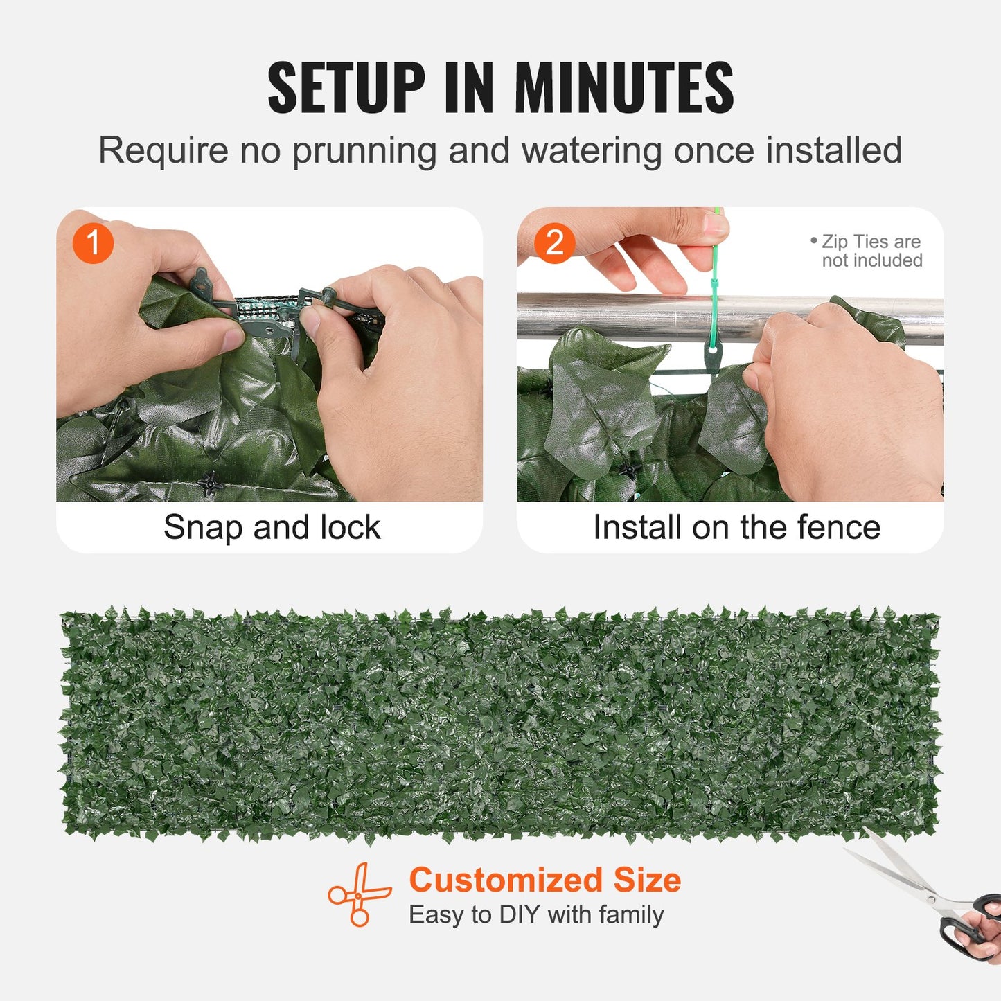 Ivy Privacy Fence, 39 x 158in Artificial Green Wall Screen, Greenery Ivy Fence with Mesh Cloth Backing and V952-WLSRZZWQ1J39NK3IBV0