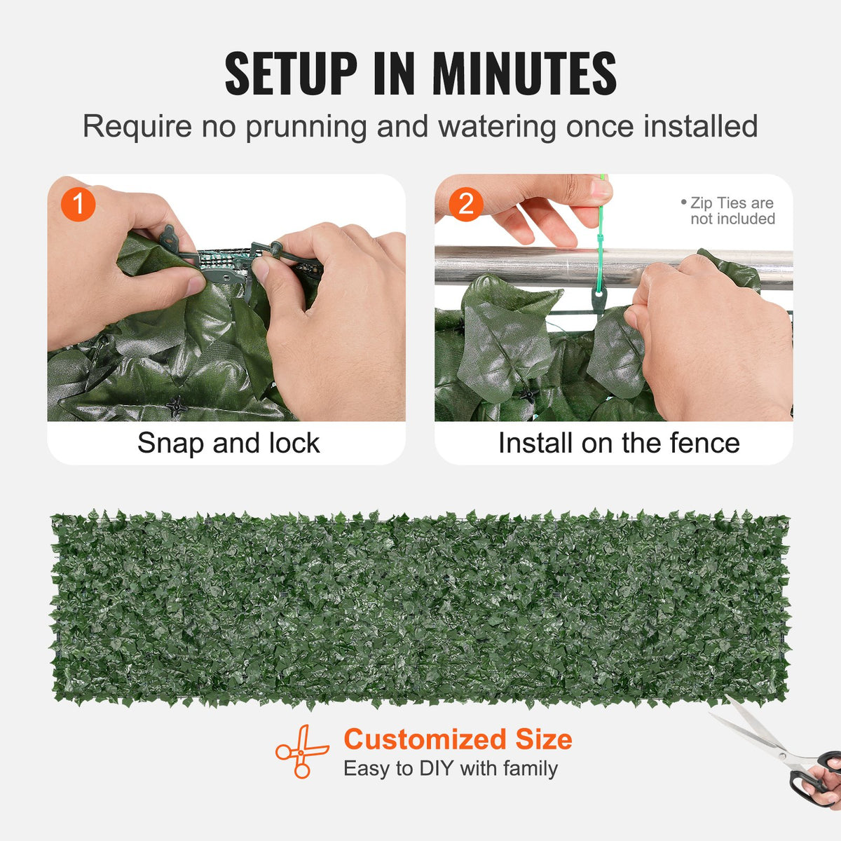 Ivy Privacy Fence, 39 x 158in Artificial Green Wall Screen, Greenery Ivy Fence with Mesh Cloth Backing and V952-WLSRZZWQ1J39NK3IBV0