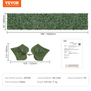 Ivy Privacy Fence, 39 x 198in Artificial Green Wall Screen, Greenery Ivy Fence with Mesh Cloth Backing and V952-WLSRZZWQ1J39XYXUPV0