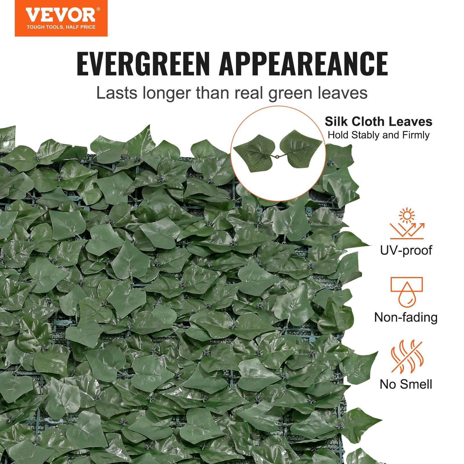 Ivy Privacy Fence, 59 x 98 in Artificial Green Wall Screen, Greenery Ivy Fence with Mesh Cloth Backing and V952-WLSRZZWQ1J59BZSPWV0
