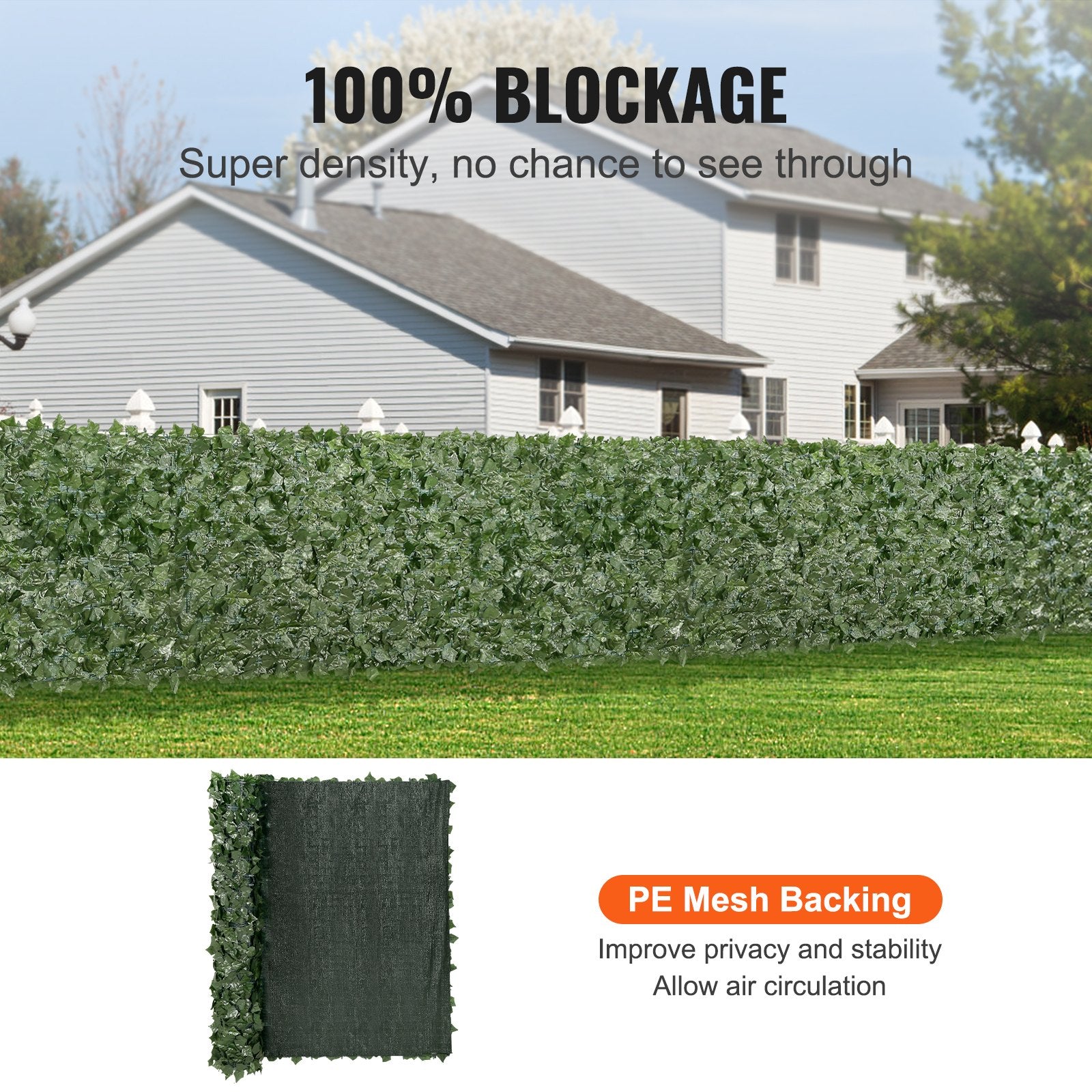 Ivy Privacy Fence, 59 x 98 in Artificial Green Wall Screen, Greenery Ivy Fence with Mesh Cloth Backing and V952-WLSRZZWQ1J59BZSPWV0