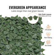 Ivy Privacy Fence, 59 x 158in Artificial Green Wall Screen, Greenery Ivy Fence w/ Mesh Cloth Backing and V952-WLSRZZWQ1J59PISG2V0