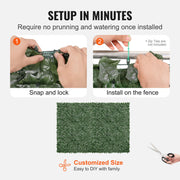 Ivy Privacy Fence, 1830 x 2440 mm Artificial Green Wall Screen, Greenery Ivy Fence with Mesh Cloth Backing V952-WLSRZZWQ1J965BH6XV0