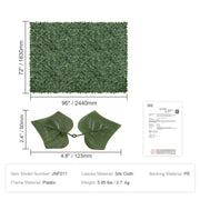 Ivy Privacy Fence, 1830 x 2440 mm Artificial Green Wall Screen, Greenery Ivy Fence with Mesh Cloth Backing V952-WLSRZZWQ1J965BH6XV0