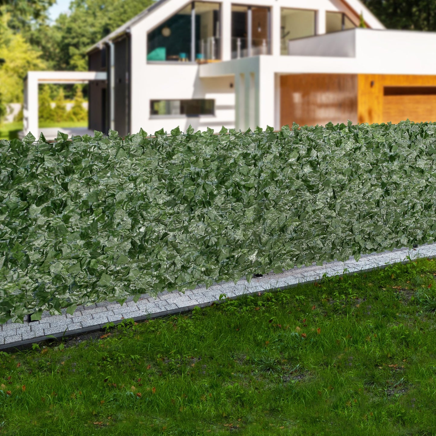 Ivy Privacy Fence, 1830 x 2440 mm Artificial Green Wall Screen, Greenery Ivy Fence with Mesh Cloth Backing V952-WLSRZZWQ1J965BH6XV0
