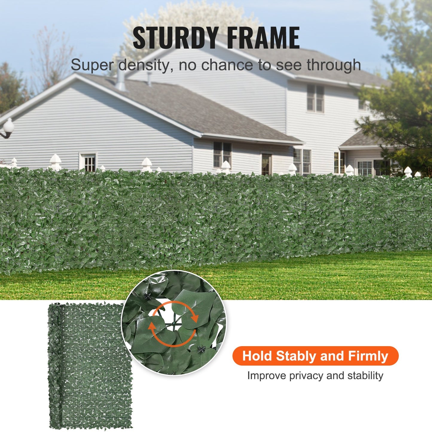 Ivy Privacy Fence, 2440 x 1830 mm Artificial Green Wall Screen, Greenery Ivy Fence with Strengthened Joint, V952-WLSRZZWQ1J96DMACJV0