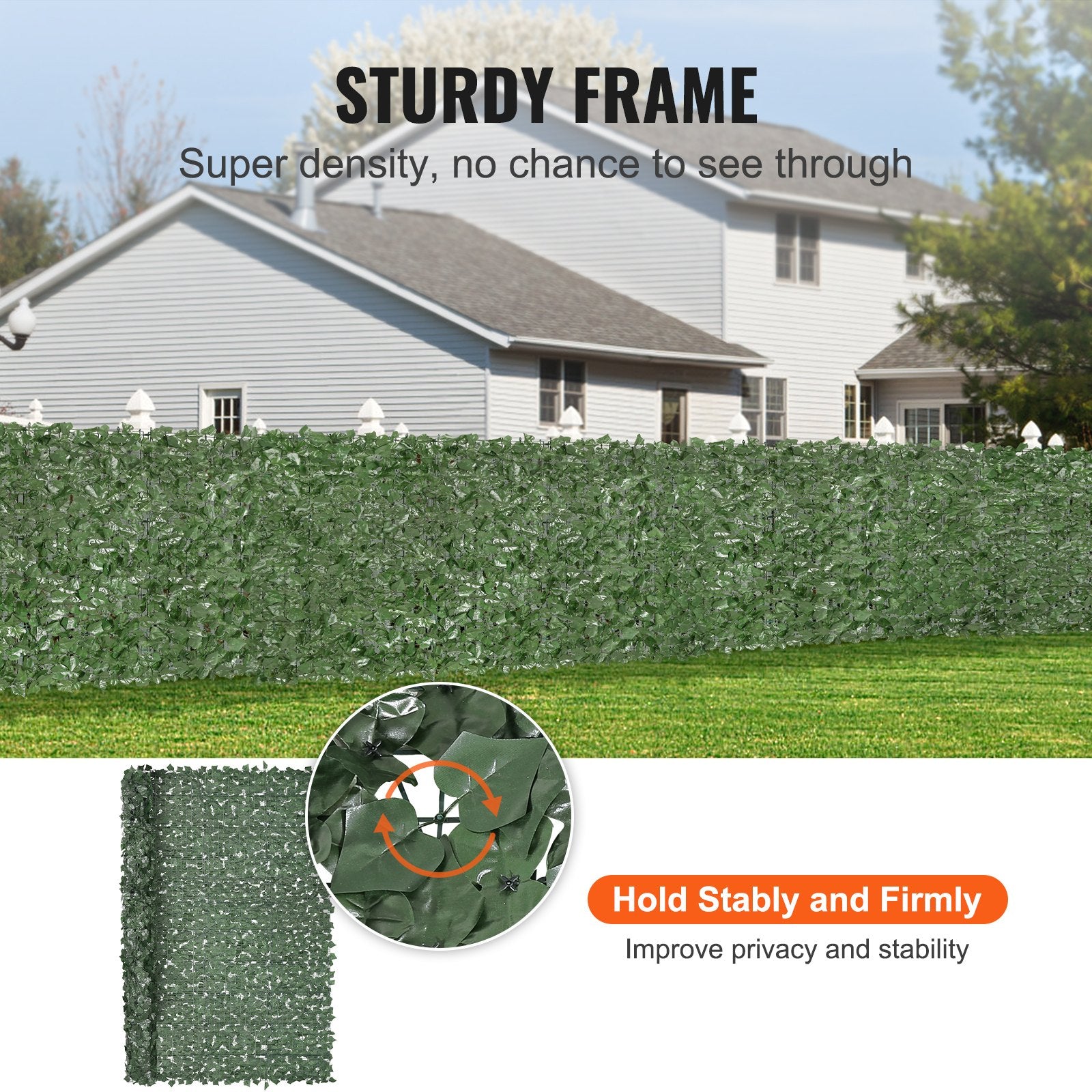 Ivy Privacy Fence, 2440 x 1830 mm Artificial Green Wall Screen, Greenery Ivy Fence with Strengthened Joint, V952-WLSRZZWQ1J96DMACJV0