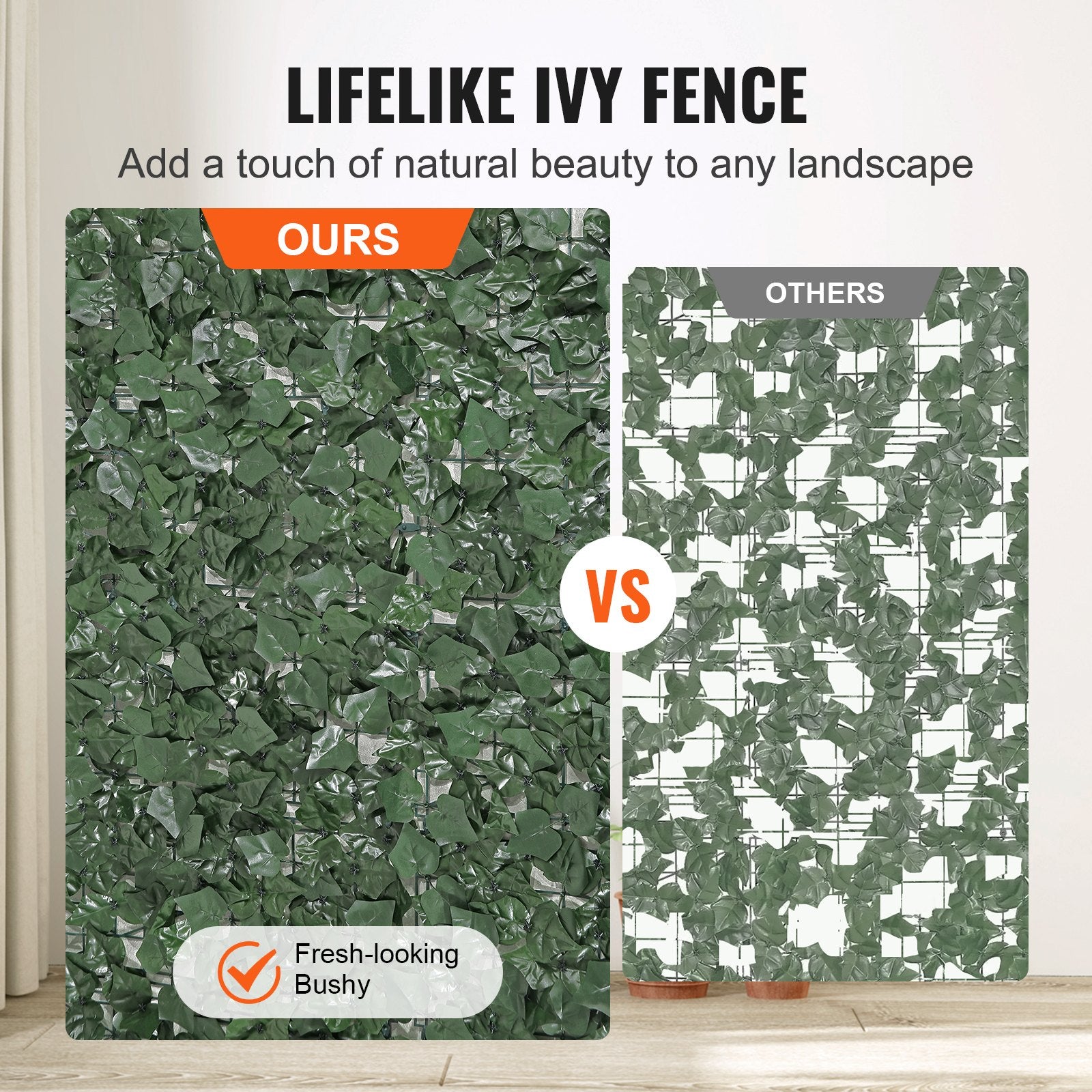 Ivy Privacy Fence, 2440 x 1830 mm Artificial Green Wall Screen, Greenery Ivy Fence with Strengthened Joint, V952-WLSRZZWQ1J96DMACJV0